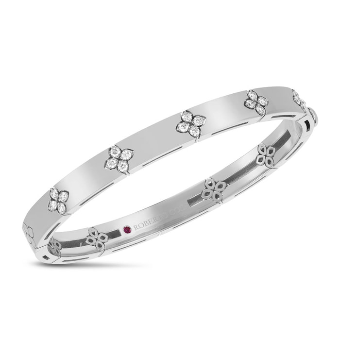 Roberto Coin Love In Verona 18ct White Gold Diamond Bangle