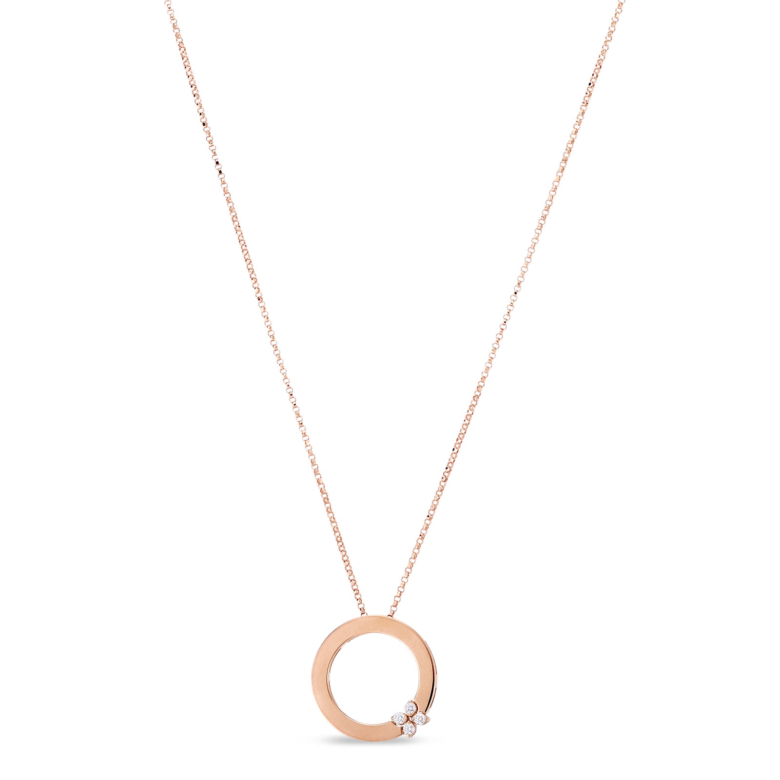 Roberto Coin Love In Verona 18ct Rose Gold Diamond Necklace