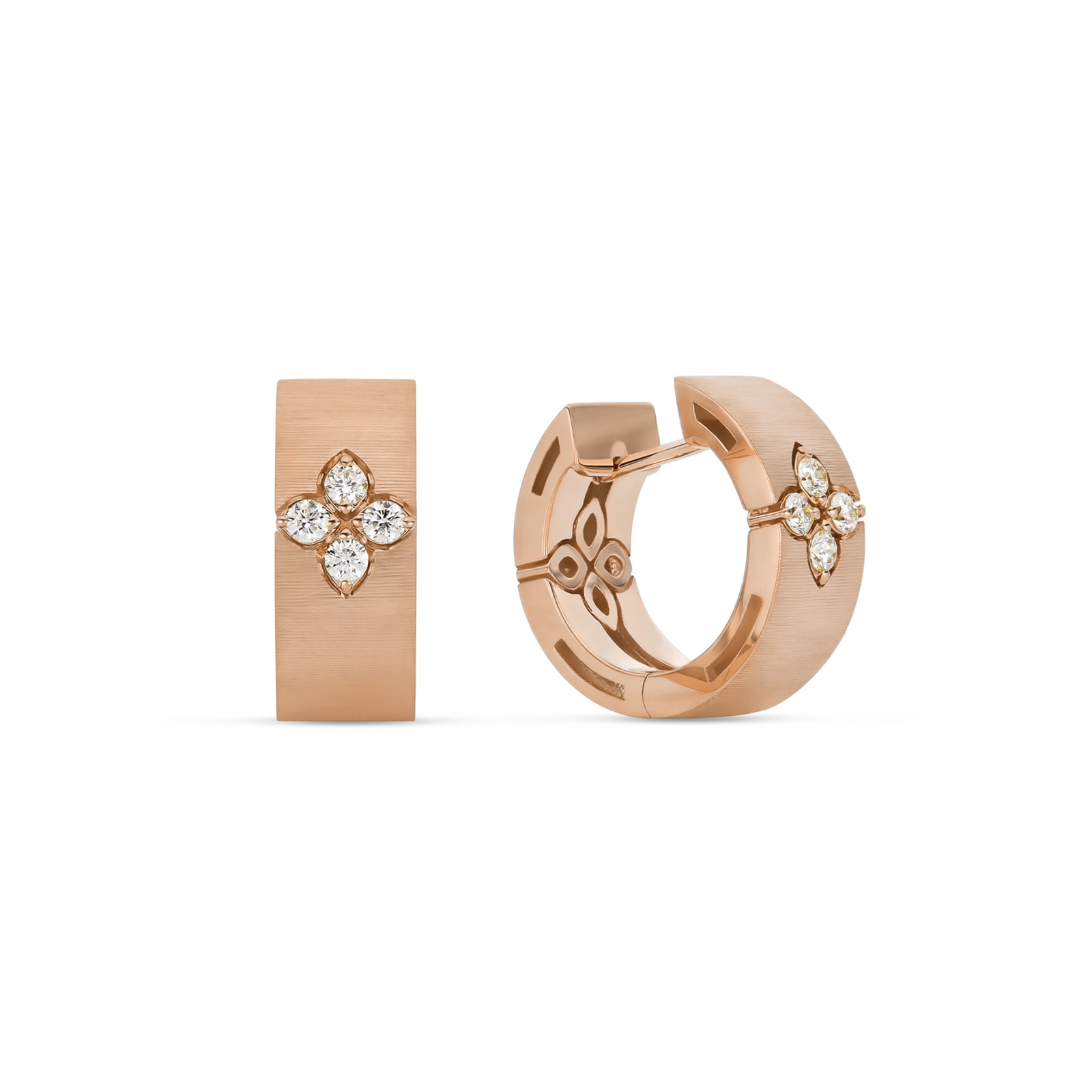 Love In Verona 18ct Rose Gold Diamond Hoop Earrings