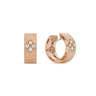 Roberto Coin Love In Verona 18ct Rose Gold Diamond Hoop Earrings
