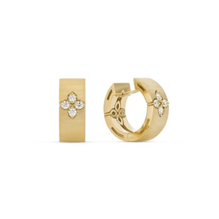 Roberto Coin Love In Verona 18ct Yellow Gold Diamond Hoop Earrings