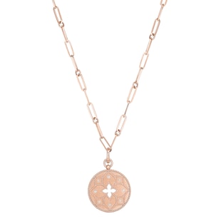 Roberto Coin Venetian Princess 18ct Rose Gold Medallion Diamond Necklace