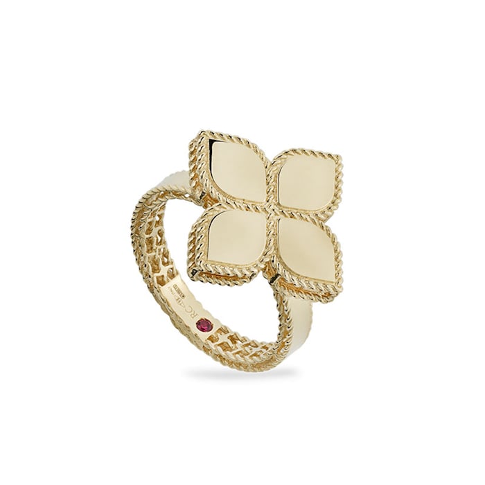 Roberto Coin 18ct Yellow Gold Princess Flower Ring - Ring Size J