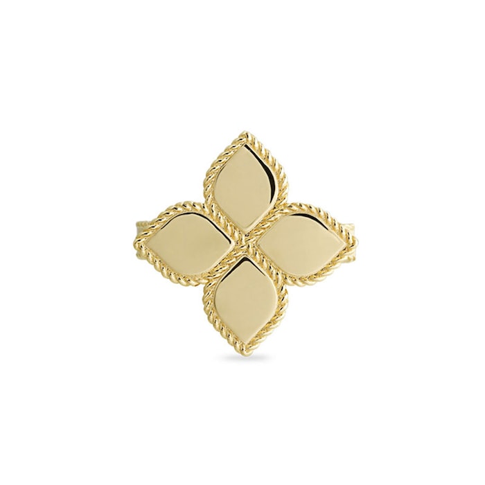 Roberto Coin 18ct Yellow Gold Princess Flower Ring - Ring Size J