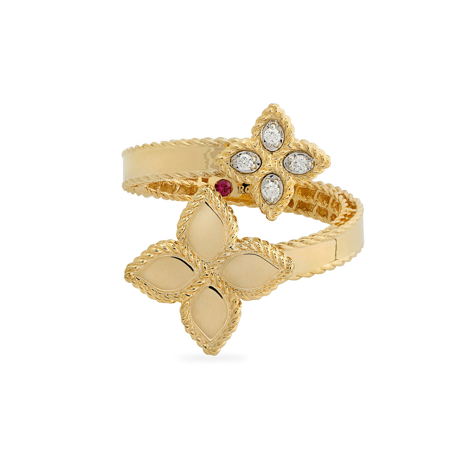 Roberto Coin 18ct Yellow Gold Princess Flower 0.04ct Diamond Ring Roberto Coin 18ct Yellow Gold Princess Flower 0.04ct Diamond Ring