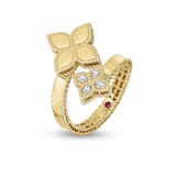 Roberto Coin 18ct Yellow Gold Princess Flower 0.04ct Diamond Ring