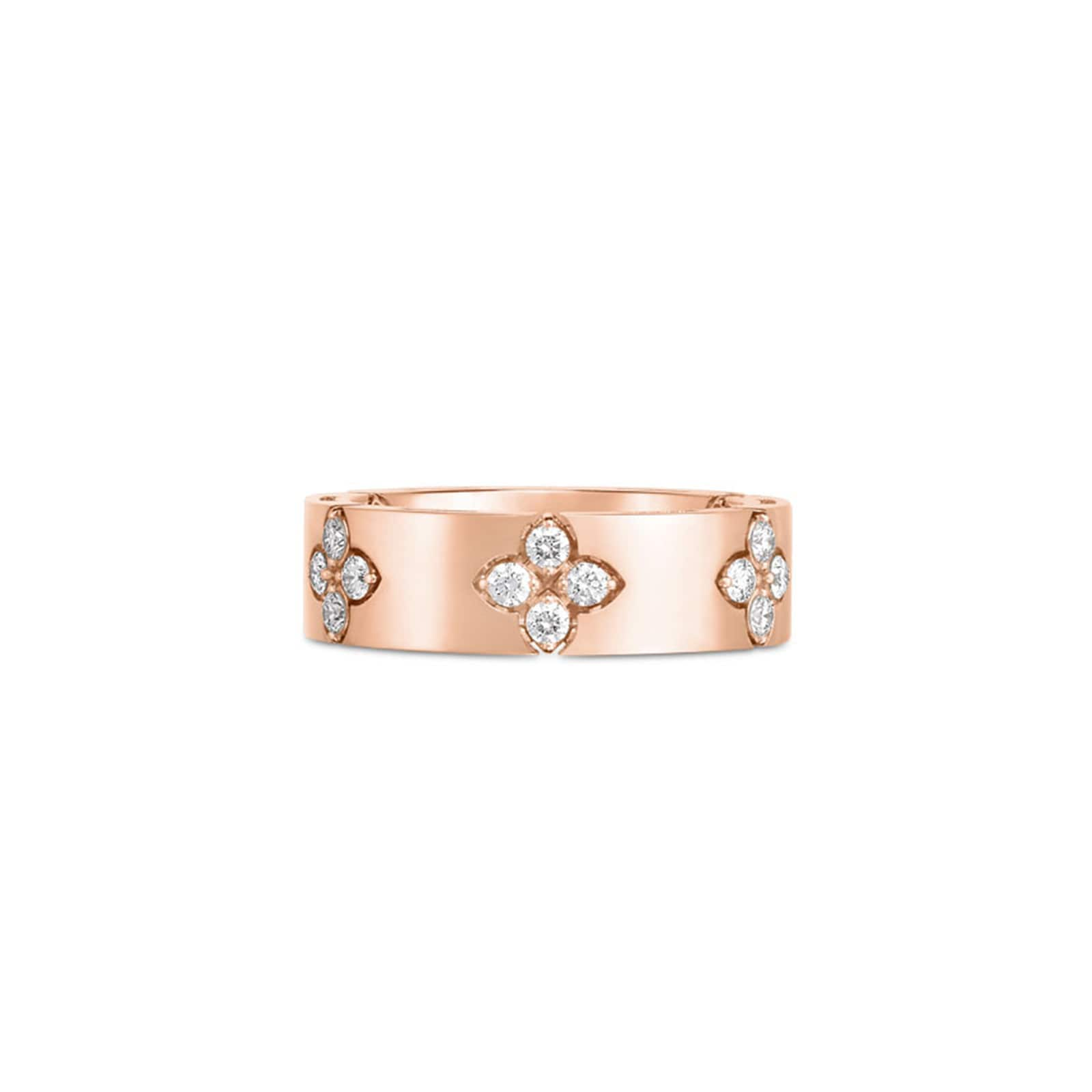 Roberto Coin 18ct Rose Gold Love In Verona 0.04ct Diamond 6mm Ring