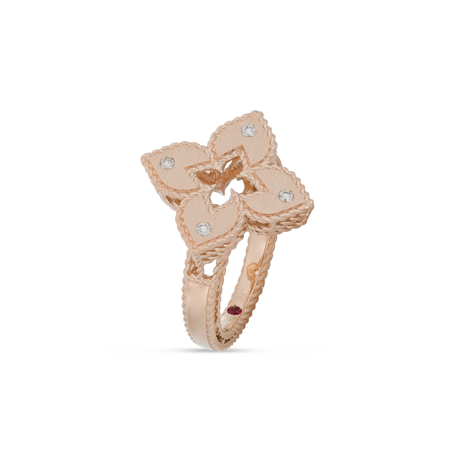 Roberto Coin 18ct Rose Gold Venetian Princess 0.05ct Diamond Ring