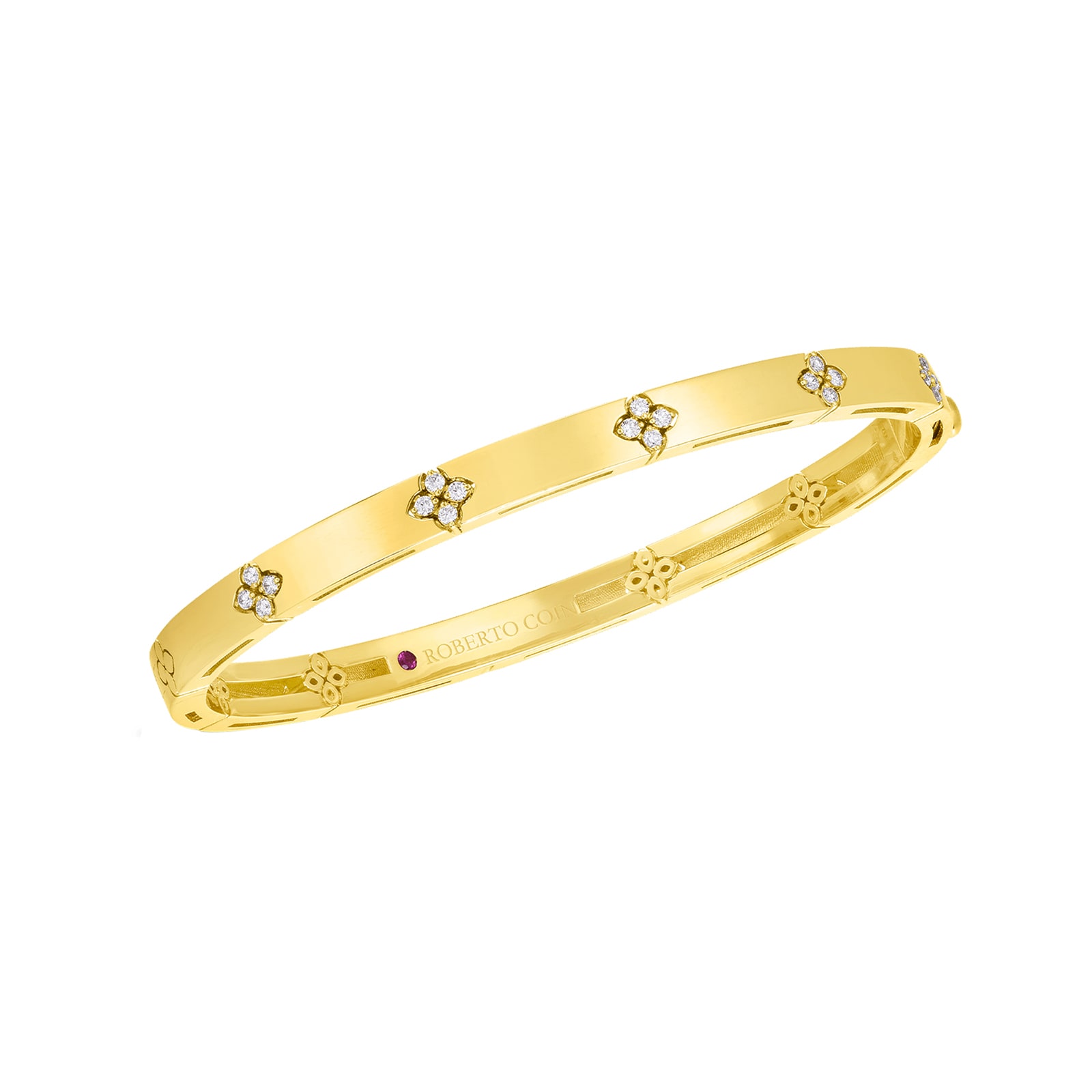 Roberto Coin 18K Yellow Gold Love In Verona Diamond Large Bangle