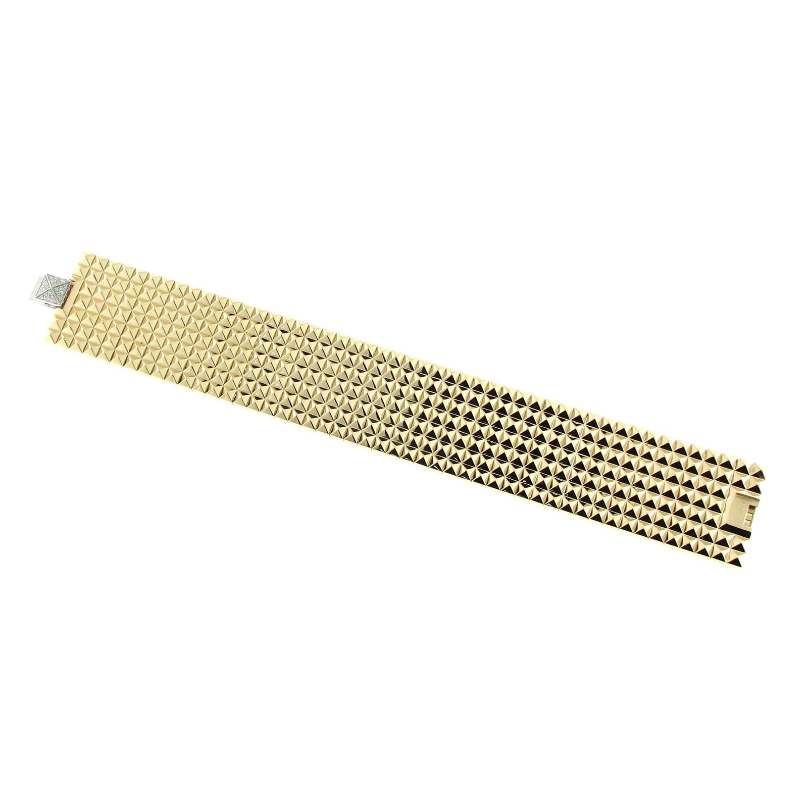 Roberto Coin 18k Yellow and White Gold 0.12cttw Diamond Rock and Diamonds 7 Row Bracelet