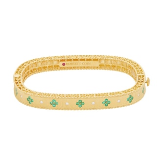Roberto Coin 18k Yellow Gold Exclusive Venetian Princess Color 0.33cttw Emerald and Diamond Bangle Roberto Coin 18k Yellow Gold Exclusive Venetian Princess Color 0.33cttw Emerald and Diamond Bangle