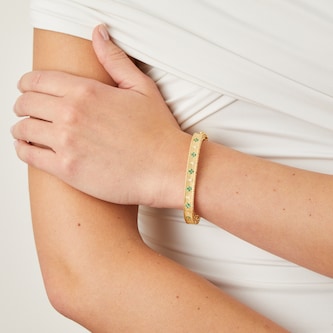 Roberto Coin 18k Yellow Gold Exclusive Venetian Princess Color 0.33cttw Emerald and Diamond Bangle Roberto Coin 18k Yellow Gold Exclusive Venetian Princess Color 0.33cttw Emerald and Diamond Bangle