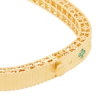 Roberto Coin 18k Yellow Gold Exclusive Venetian Princess Color 0.33cttw Emerald and Diamond Bangle