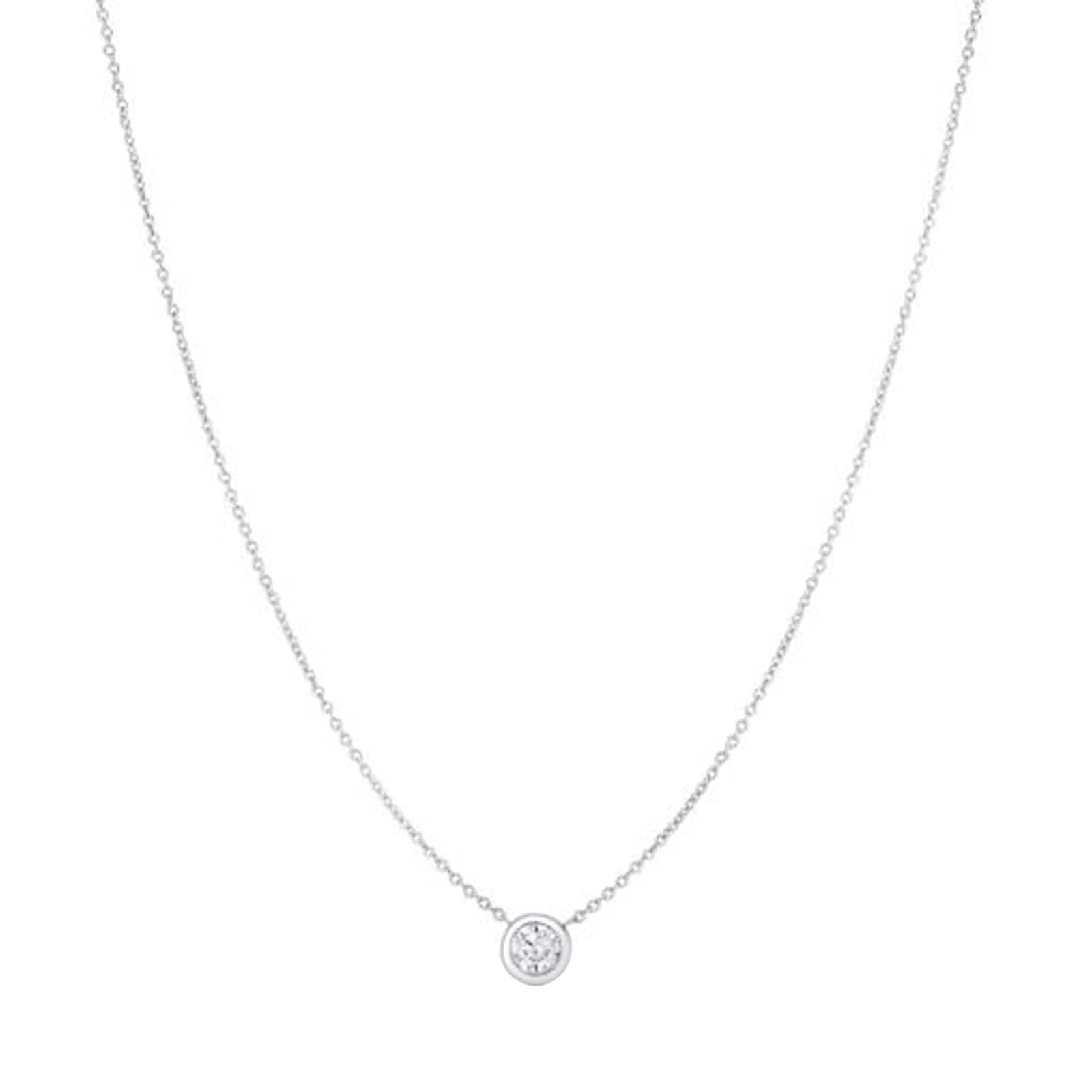 Roberto Coin 18k White Gold 0.24cttw Diamond Single Station Pendant 18"