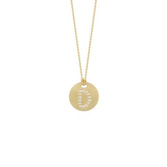Roberto Coin 18k Yellow Gold 0.05cttw Diamond D Initial Disc Pendant
