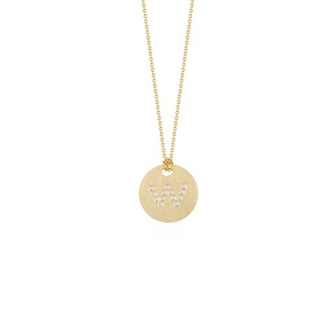 Roberto Coin 18k Yellow Gold 0.05cttw Diamond W Initial Disc Pendant