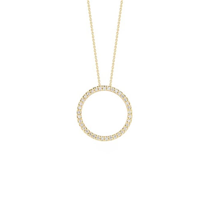 Roberto Coin 18k Yellow Gold 0.43cttw Diamond Medium Circle Pendant