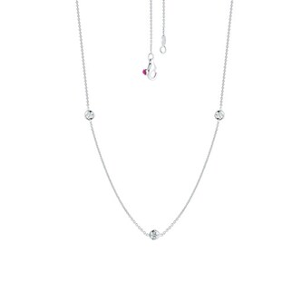 Roberto Coin 18k White Gold 0.15cttw Diamond 3 Stone Station Necklace 18"
