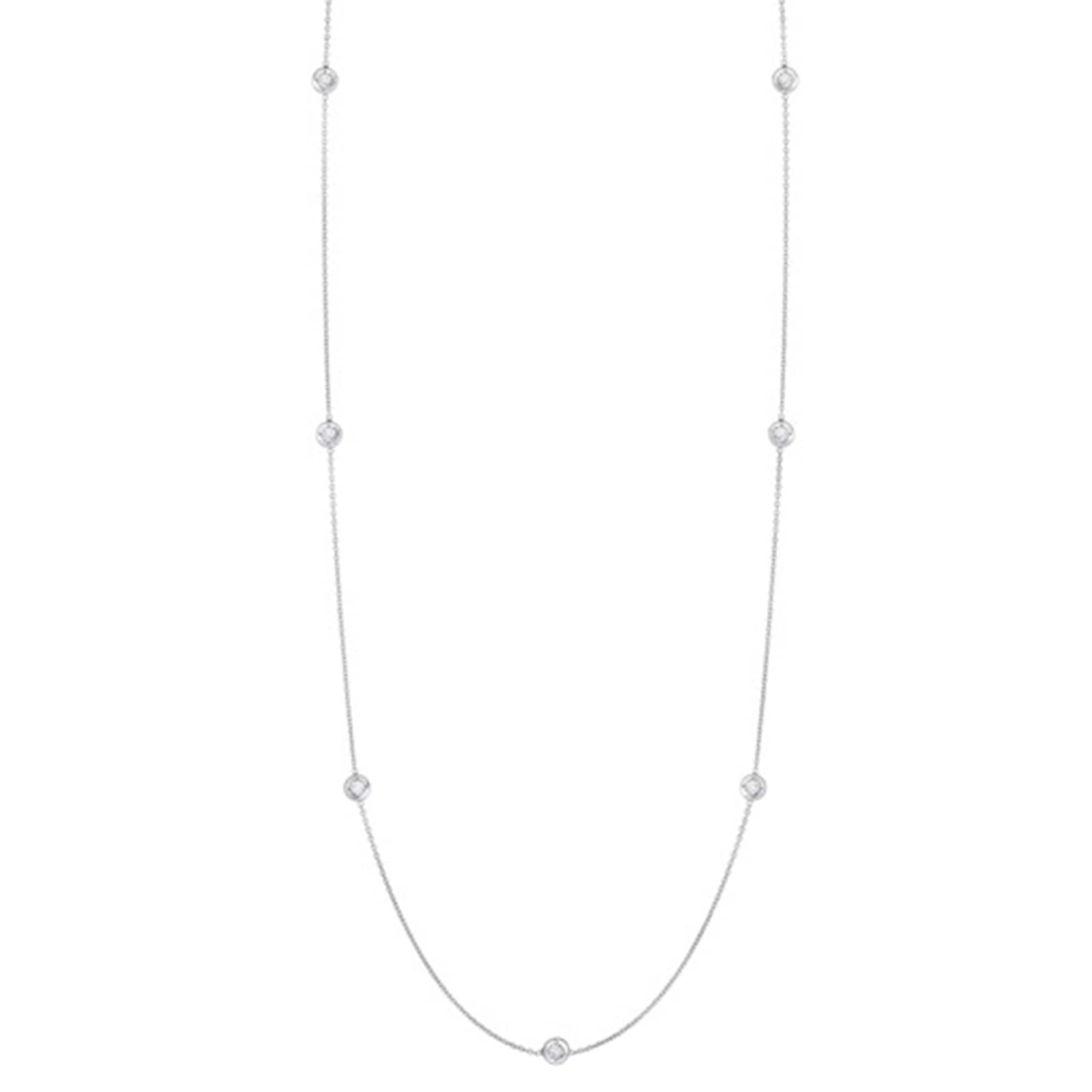 Roberto Coin 18k White Gold 0.35cttw Diamond 7 Station Necklace 18"