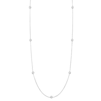 Roberto Coin 18k White Gold 0.35cttw Diamond 7 Station Necklace 18" Roberto Coin 18k White Gold 0.35cttw Diamond 7 Station Necklace 18"