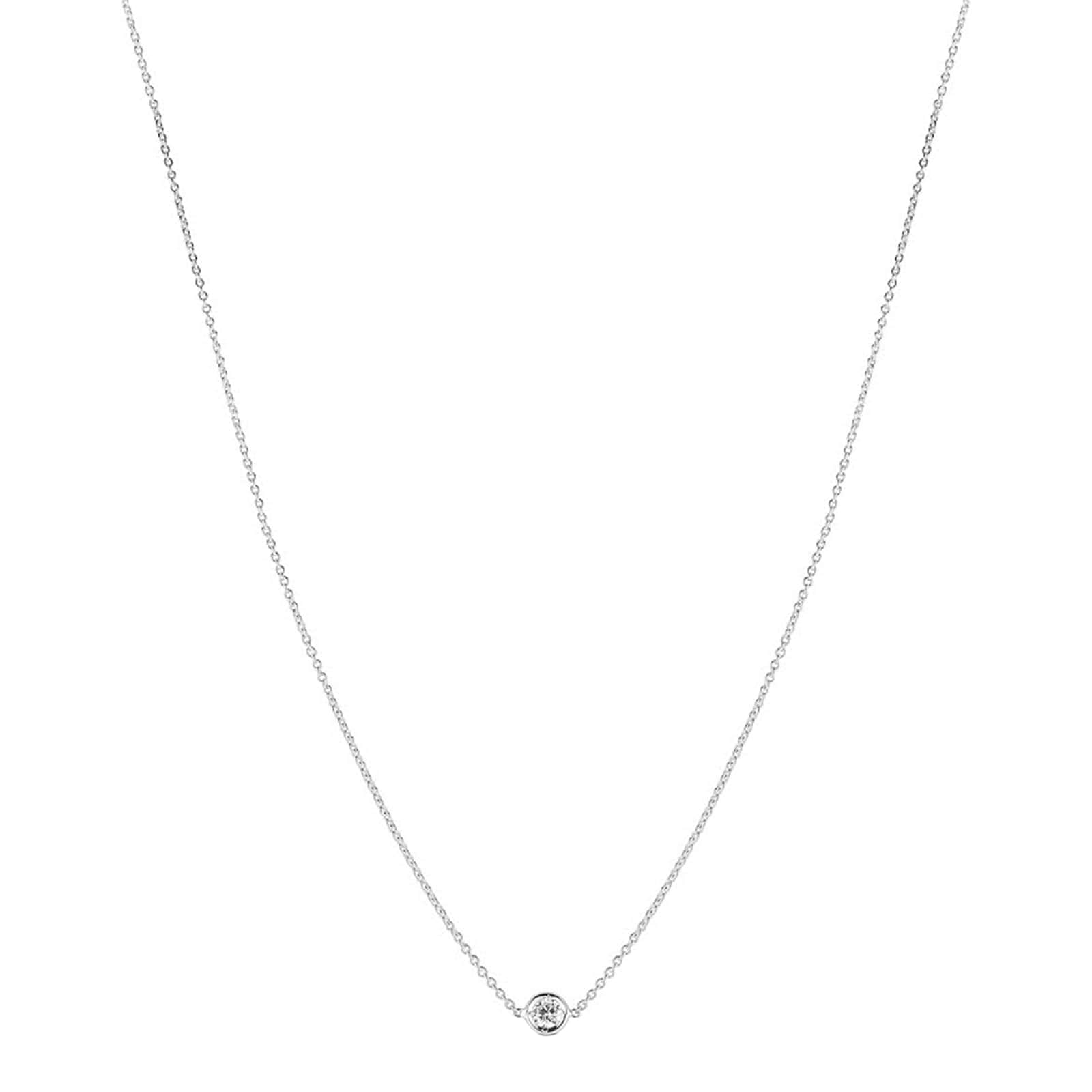 Roberto Coin 18k White Gold 0.10cttw Diamond Diamonds By The Inch Single Station Necklace 18"