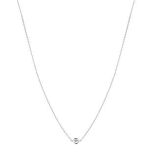Roberto Coin 18k White Gold 0.10cttw Diamond Diamonds By The Inch Single Station Necklace 18"