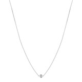 Roberto Coin 18k White Gold 0.10cttw Diamond Diamonds By The Inch Single Station Necklace 18"