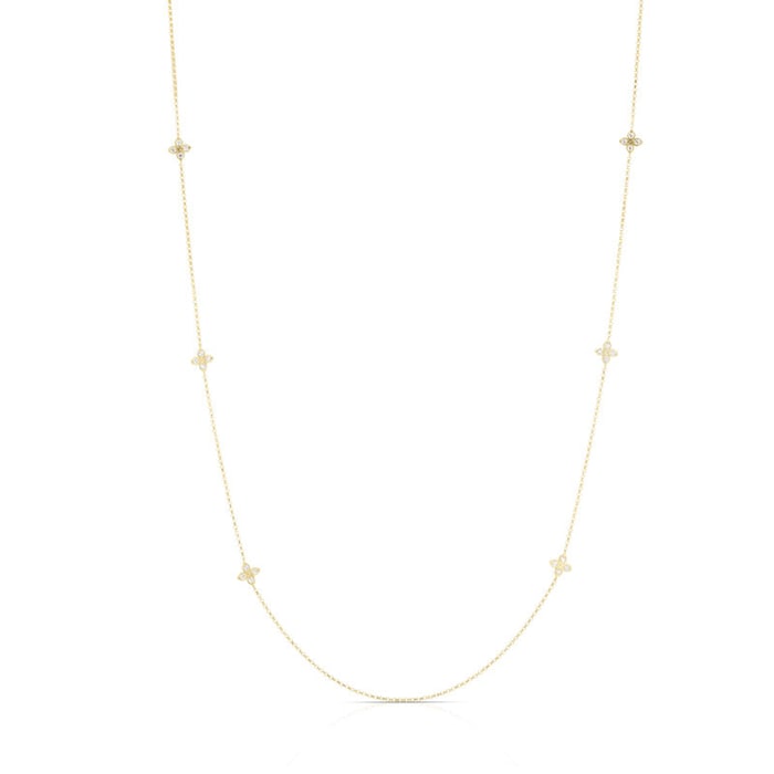 Roberto Coin 18k Yellow Gold 0.49cttw Diamond 10 Station Love by the Yard Necklace 36"