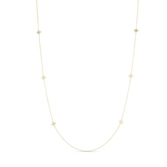 Roberto Coin 18k Yellow Gold 0.49cttw Diamond 10 Station Love by the Yard Necklace 36"