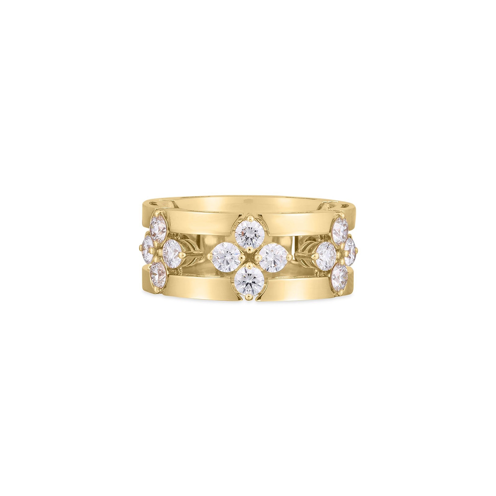 Roberto Coin 18k Yellow Gold  Diamond Love in Verona 8.5mm Ring Size 6.5 Roberto Coin 18k Yellow Gold  Diamond Love in Verona 8.5mm Ring Size 6.5