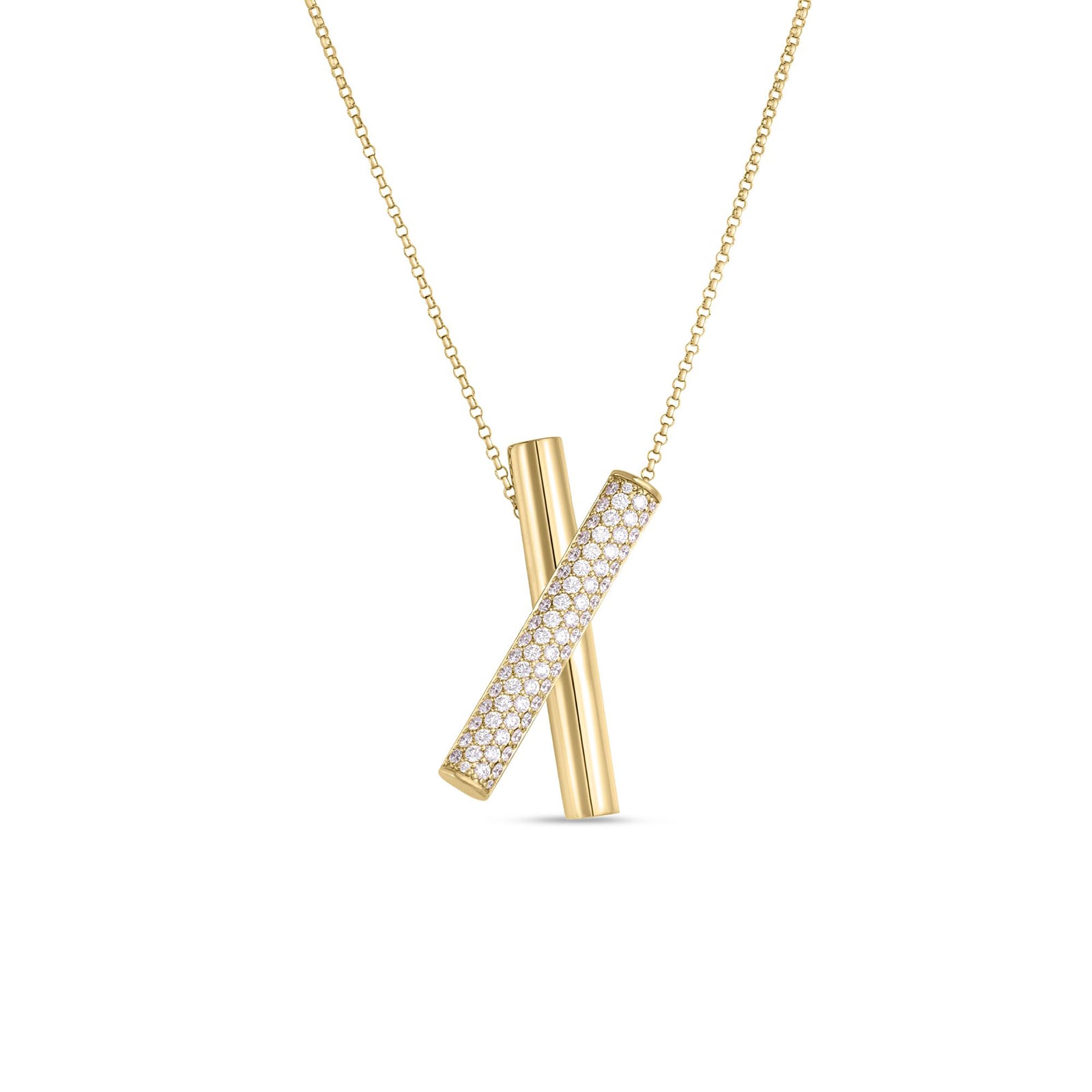 Roberto Coin 18k Yellow Gold 0.85ttw Diamond Domino Necklace