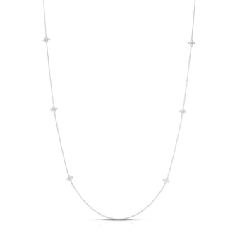 Roberto Coin 18k White Gold 0.49cttw Diamond 10 Station Love by the Yard Necklace 36" Roberto Coin 18k White Gold 0.49cttw Diamond 10 Station Love by the Yard Necklace 36"