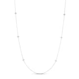 Roberto Coin 18k White Gold 0.49cttw Diamond 10 Station Love by the Yard Necklace 36"