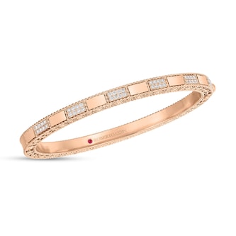 Roberto Coin 18k Rose Gold 0.40cttw Diamond Art Deco Bangle Roberto Coin 18k Rose Gold 0.40cttw Diamond Art Deco Bangle