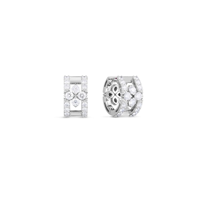 Roberto Coin 18k White Gold 1.58cttw Diamond Love in Verona 8.5mm Hoop Earrings