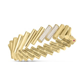Roberto Coin 18k Yellow Gold 1.19cttw Diamond Domino Bangle