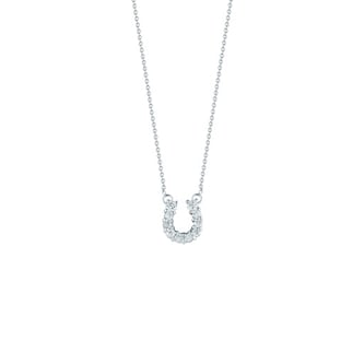 Roberto Coin 18k White Gold 0.45cttw Diamond Large Horseshoe Pendant 16-18" Roberto Coin 18k White Gold 0.45cttw Diamond Large Horseshoe Pendant 16-18"