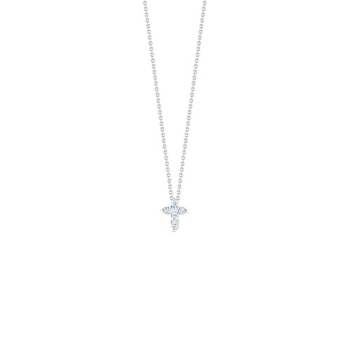 Roberto Coin 18k White Gold 0.11cttw Diamond Tiny Treasures Cross Pendant