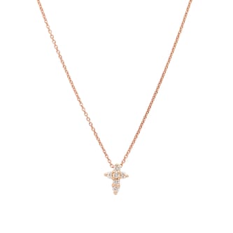 Roberto Coin 18k Rose Gold 0.11cttw Diamond Baby Cross Pendant 16-18" Roberto Coin 18k Rose Gold 0.11cttw Diamond Baby Cross Pendant 16-18"