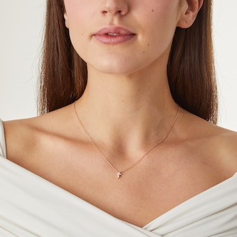 Roberto Coin 18k Rose Gold 0.11cttw Diamond Baby Cross Pendant 16-18" Roberto Coin 18k Rose Gold 0.11cttw Diamond Baby Cross Pendant 16-18"