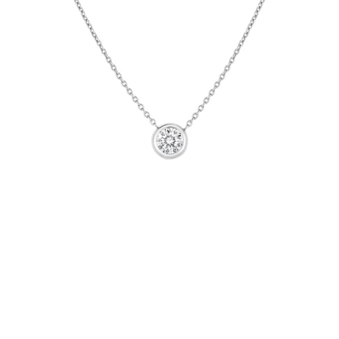 Roberto Coin 18k White Gold 0.19cttw Diamond Bezel Set Solitaire Pendant 18"