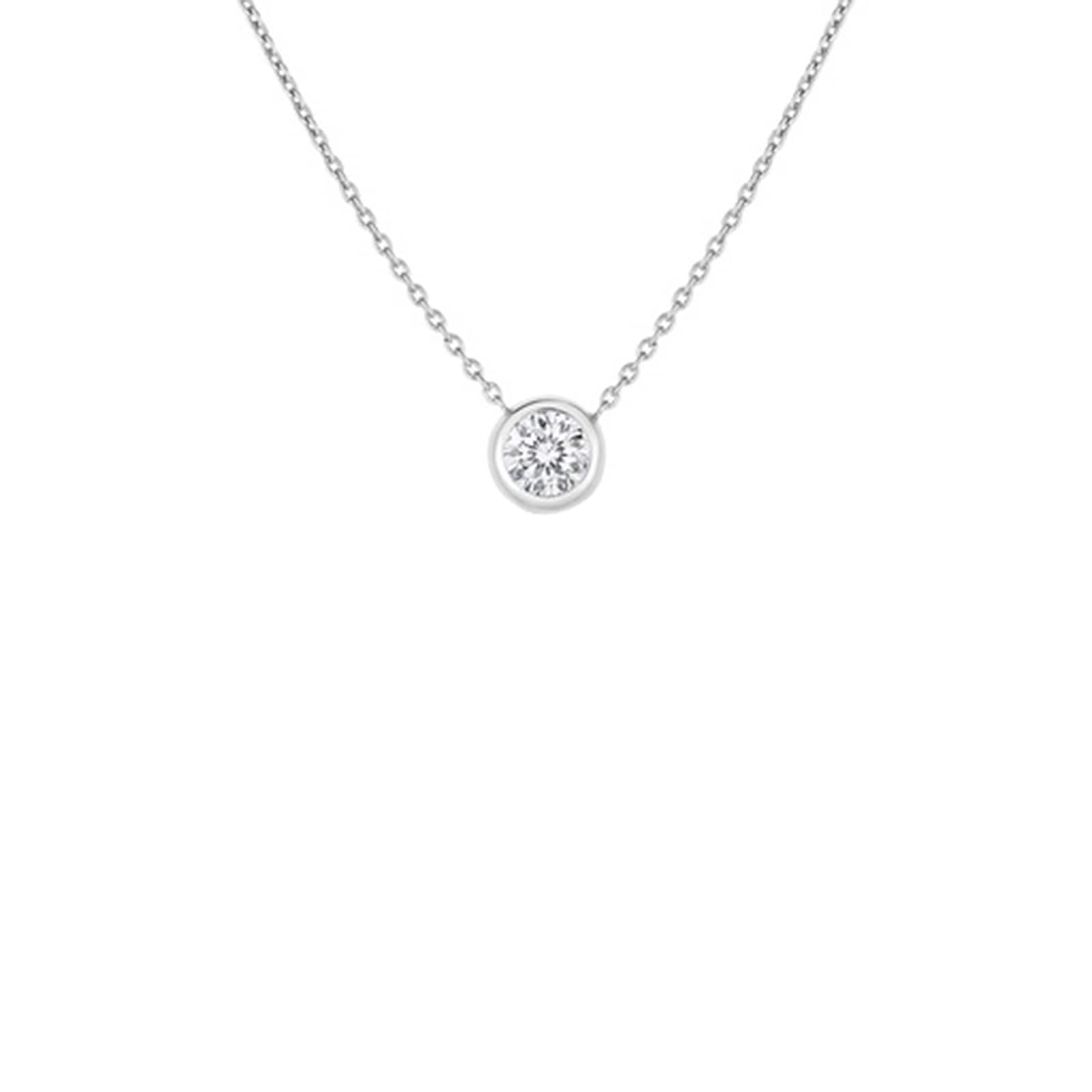 Roberto Coin 18k White Gold 0.19cttw Diamond Bezel Set Solitaire Pendant 18"