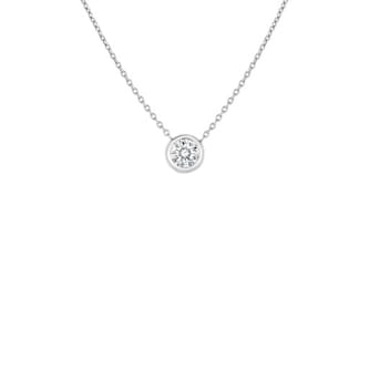 Roberto Coin 18k White Gold 0.19cttw Diamond Bezel Set Solitaire Pendant 18" Roberto Coin 18k White Gold 0.19cttw Diamond Bezel Set Solitaire Pendant 18"