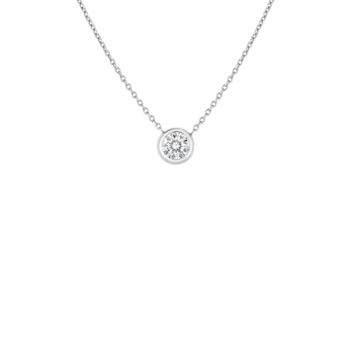 Roberto Coin 18k White Gold 0.38cttw Diamond Bezel Set Solitaire Pendant 18"