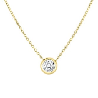 Roberto Coin 18k Yellow Gold 0.19cttw Diamond Bezel Set Solitaire Pendant 18" Roberto Coin 18k Yellow Gold 0.19cttw Diamond Bezel Set Solitaire Pendant 18"