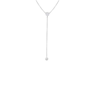 Roberto Coin 18k White Gold 0.15cttw Diamond Bezel Set Y Necklace