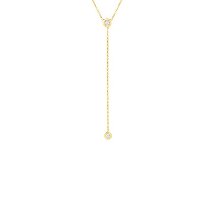 Roberto Coin 18k Yellow Gold 0.15cttw Diamond Y Necklace