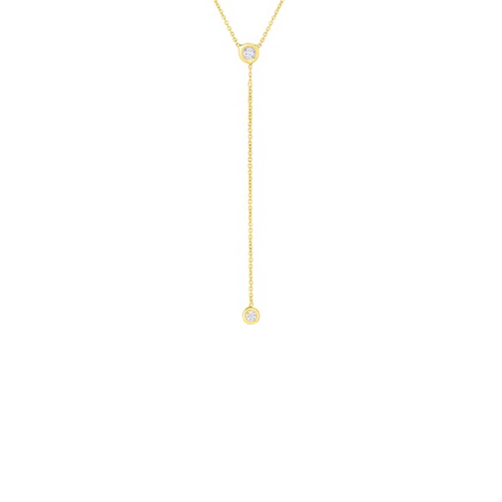 Roberto Coin 18k Yellow Gold 0.15cttw Diamond Y Necklace