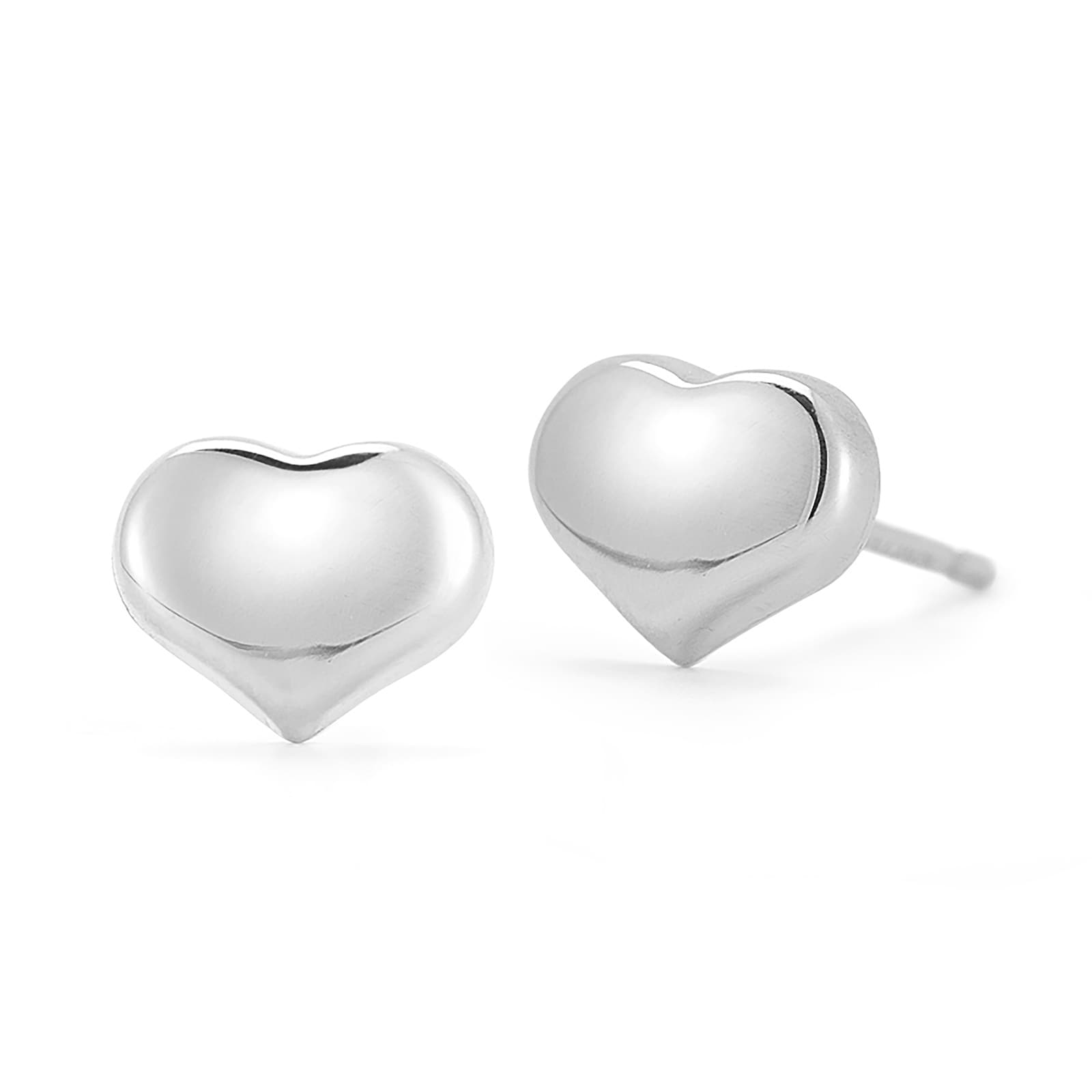 Roberto Coin 18k White Gold Tiny Treasures Small Heart Stud Earrings