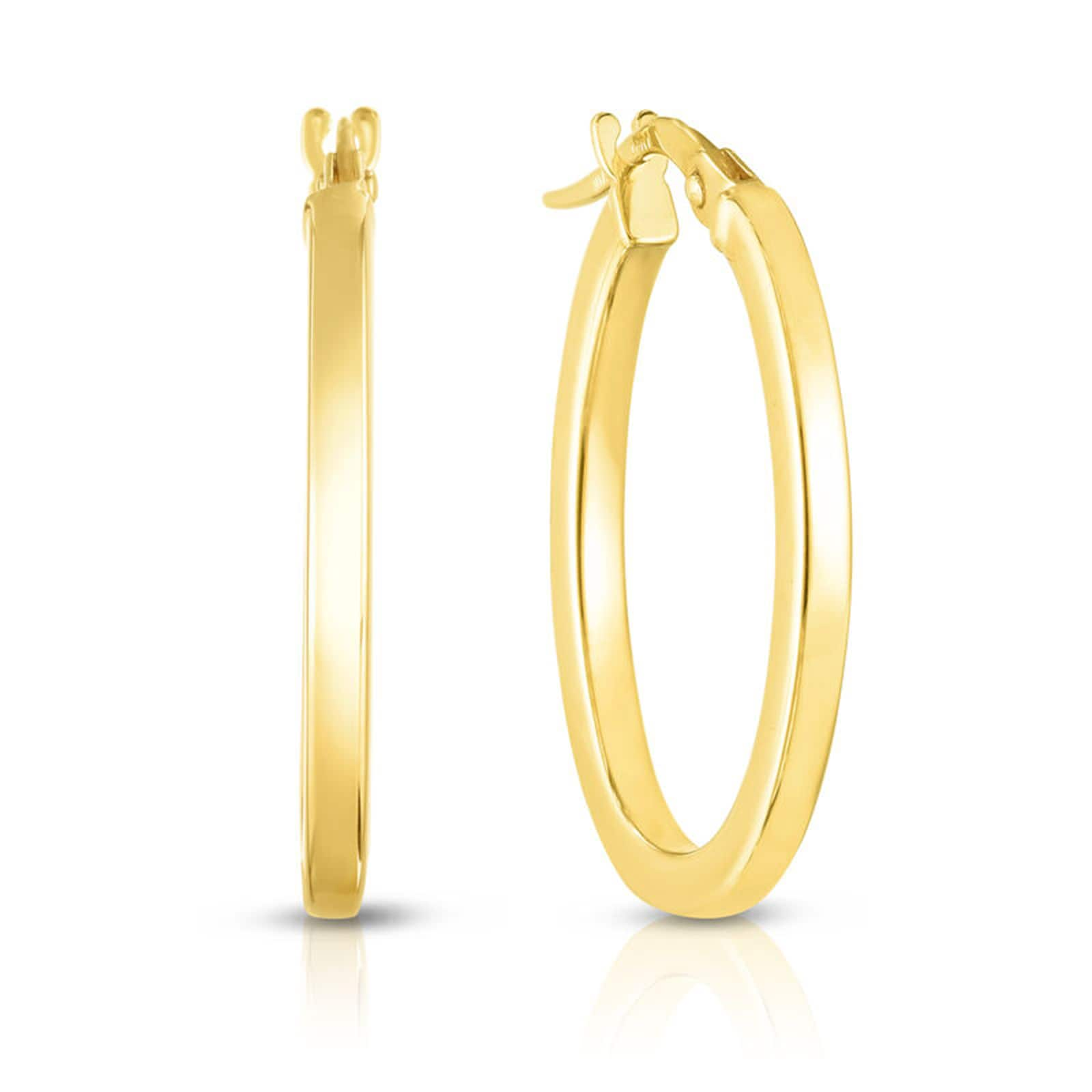 Roberto coin oval hot sale hoop earrings